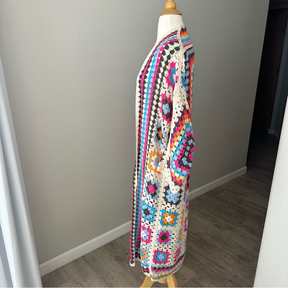 POL Patchwork Crochet Maxi Cardigan - image 6